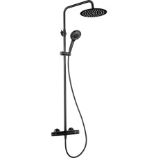 Deante Shower set Jasmin with bathtub thermostatic mixer, shower - 3 function, handle - on a slide bar, black (NAC_N4GT)