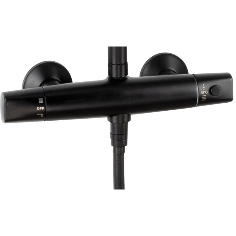 Deante Shower set Jasmin with bathtub thermostatic mixer, shower - 3 function, handle - on a slide bar, black (NAC_N4GT)