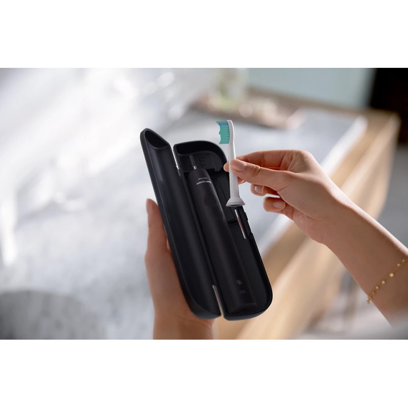 Philips toothbrush electric Sonicare Gemini 3100, 31th. fluct/min, nozzle-1, black (HX3673/14)