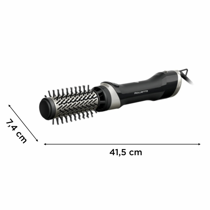 Rowenta Фен-щітка Renewal Brush Active, 1000Вт, 3 режими, іоніз-я, хол. обдув, оберт. насадка, 5 насадок, кераміка, чорний (UB9540F0)