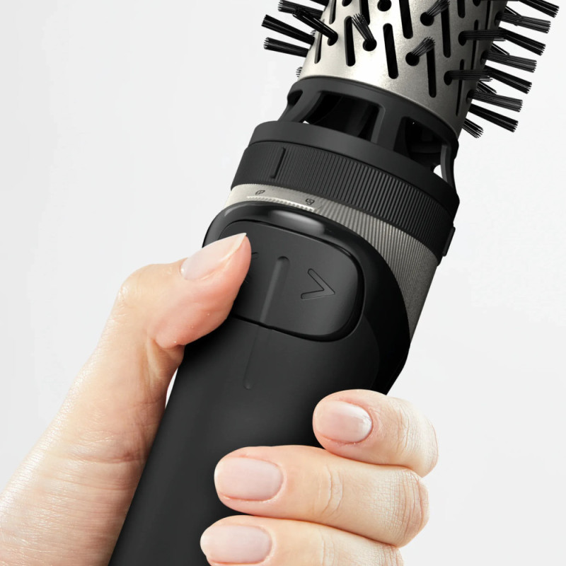 Rowenta Фен-щітка Renewal Brush Active, 1000Вт, 3 режими, іоніз-я, хол. обдув, оберт. насадка, 5 насадок, кераміка, чорний (UB9540F0)