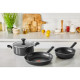 Tefal Сковорода з кришкою Day by Day, 20см, з кришкою, алюміній, бакеліт, скло, чорний (B5580223_SET)