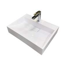 Adamant Sink, washbasin VISION, artificial stone, rectang., with mixer hole, without overflow, 500х380х110mm, imposed, white (4824296205101)