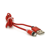 Дата кабель USB 2.0 to Micro 5P 1.0m 2A magnetic nylon red PiPo (18164)