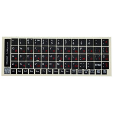 Наклейка на клавиатуру BestKey непрозрачная чорная, 68, красный (BK13RED/025)
