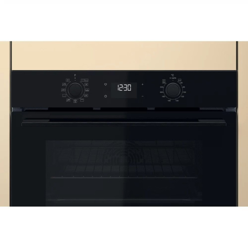 Whirlpool Духова шафа електрична, 71л, A+, дисплей, конвекція, телескопічні напрямні, чорний (OMK58HU1B)