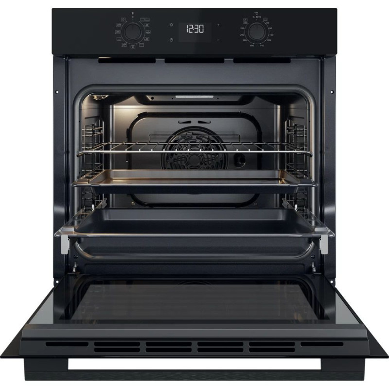 Whirlpool Духова шафа електрична, 71л, A+, дисплей, конвекція, телескопічні напрямні, чорний (OMK58HU1B)