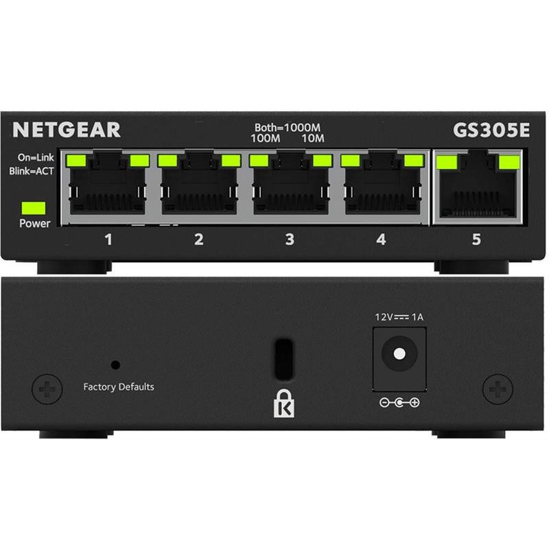 NETGEAR Комутатор GS305E 5xGE, WebSmart (GS305E-100PES)