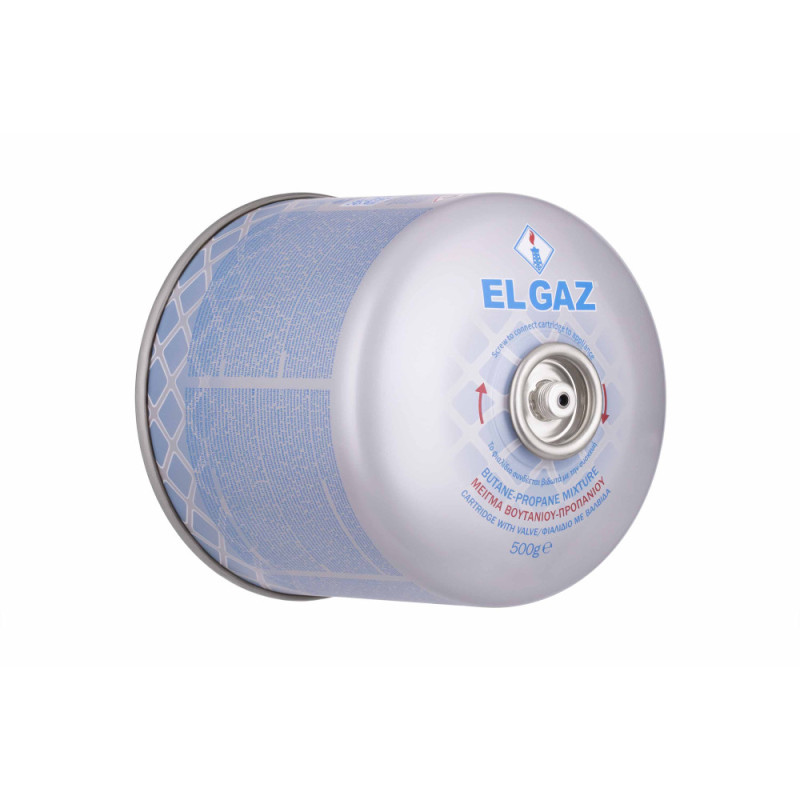 EL GAZ Баллон-картридж газовый ELG-800, бутан 500 г, для газовых горелок, с двухслойным клапаном, одноразовый (104ELG-800)