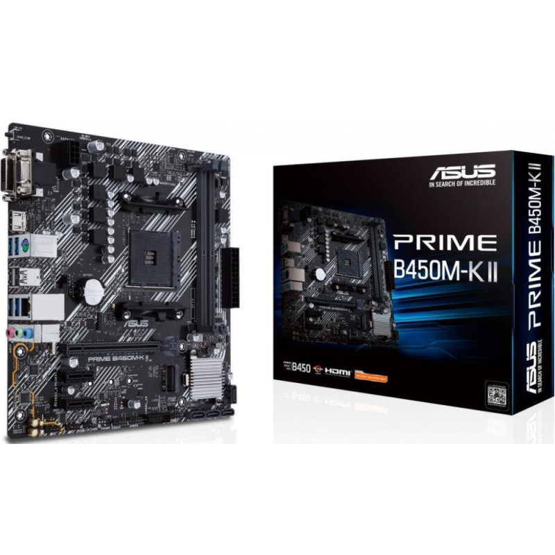ASUS PRIME B450M-K II sAM4 B450 2xDDR4 HDMI DVI D-Sub mATX (90MB1600-M0EAY0)