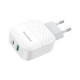 Зарядное устройство BOROFONE BA46A USB-C PD + USB QC3.0 18W white (6931474727343)