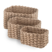 ARDESTO Set of wicker storage baskets Prestigio (3.3/2.2/1.4l), 3 items, paper twine, beige (ARHC2505BE)