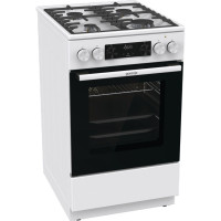 Gorenje Плита комбінована, 7,0 л, 50x60 см, дисплей, чавун, білий (GKS5C73WF)