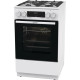 Gorenje Плита комбинированная, 7,0 л, 50x60 см, дисплей, чугун, белый (GKS5C73WF)