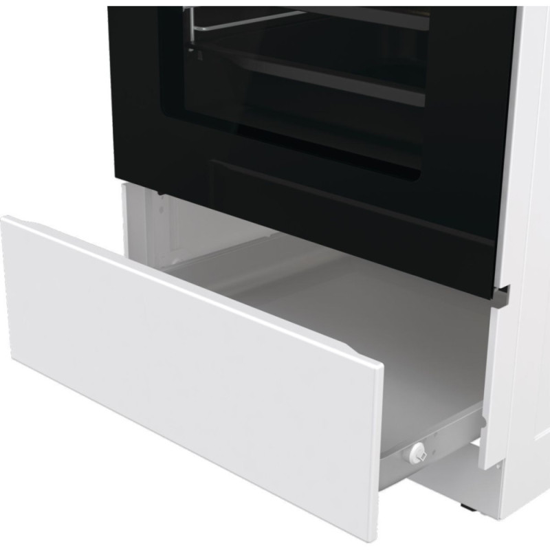 Gorenje Плита комбинированная, 7,0 л, 50x60 см, дисплей, чугун, белый (GKS5C73WF)