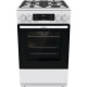 Gorenje Плита комбинированная, 7,0 л, 50x60 см, дисплей, чугун, белый (GKS5C73WF)