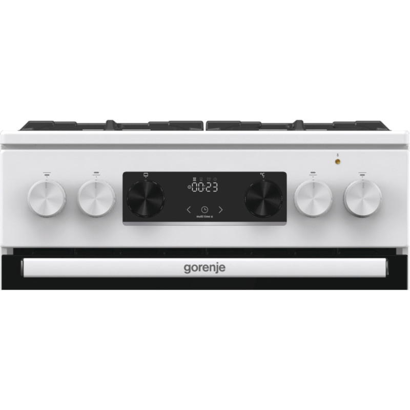 Gorenje Плита комбинированная, 7,0 л, 50x60 см, дисплей, чугун, белый (GKS5C73WF)
