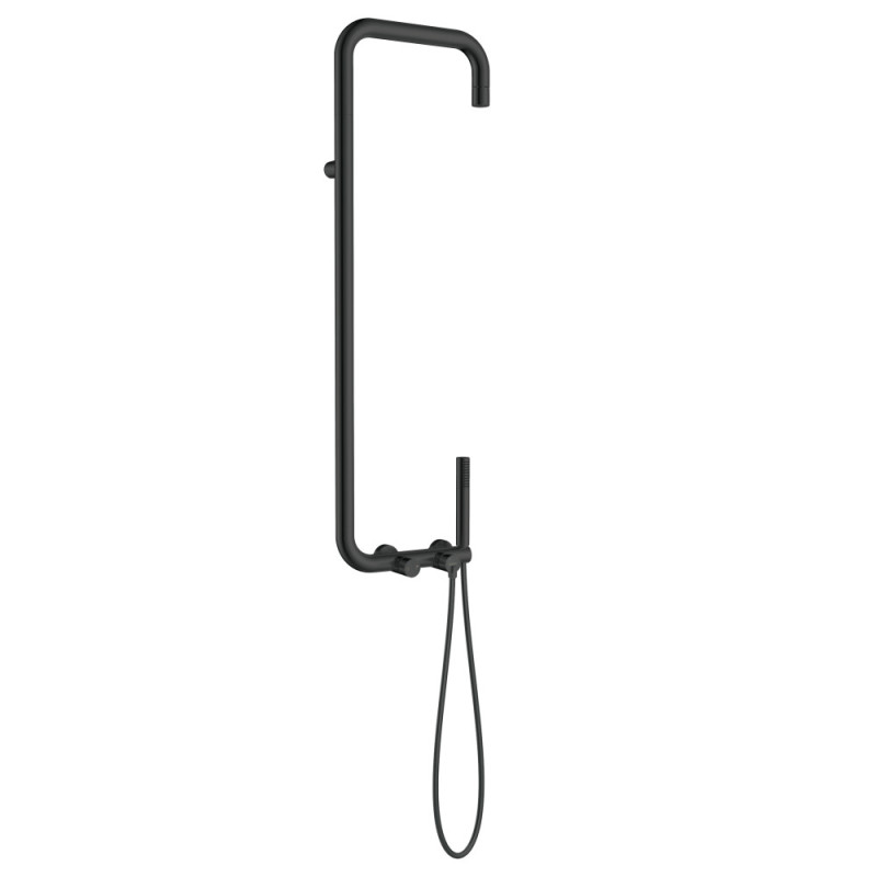 Deante Shower system Silia with mixer tap, shower - shower head, hand shower, handle - on a slide bar, black (NQS_N4XM)