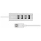 Концентратор HOCO USB 2.0 to 4xUSB Line machine HB1 Silver (6957531038146)