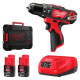Milwaukee Шурупокрут-дриль акумуляторний Milwaukee M12 BPD-202C 12В 2х2А·год 30Нм 0-1500об/хв ЗП C12 C кейс 1.2кг (4933441940)