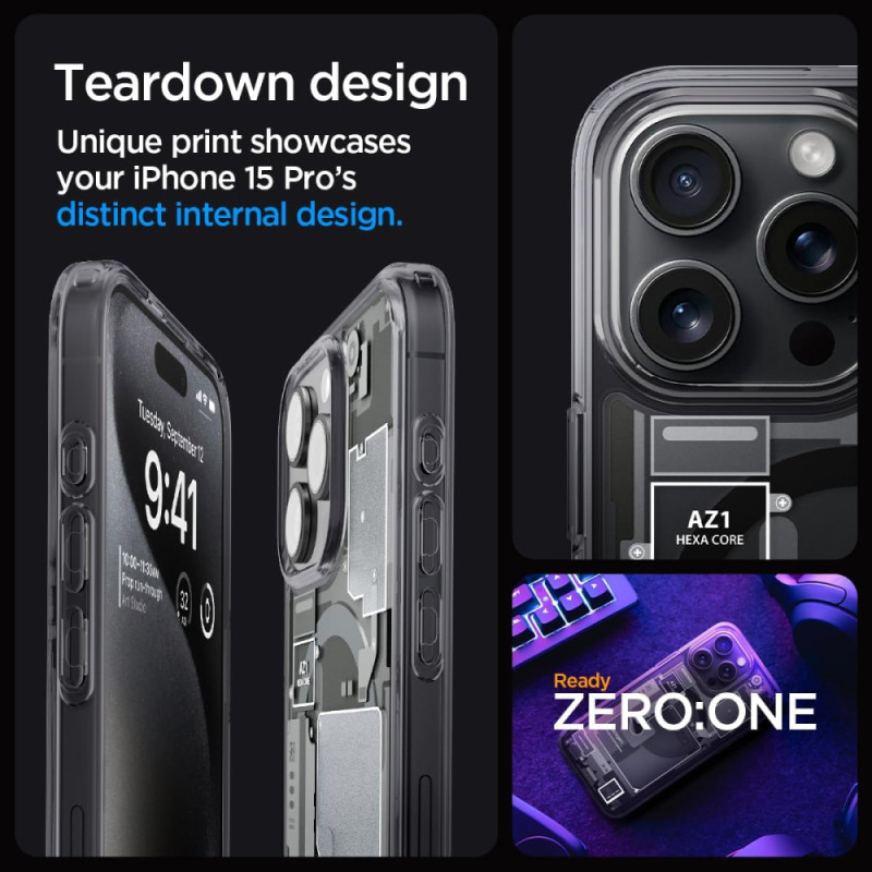 Spigen Чехол для Apple iPhone 15 Pro Ultra Hybrid MagFit, Zero One (ACS06721)