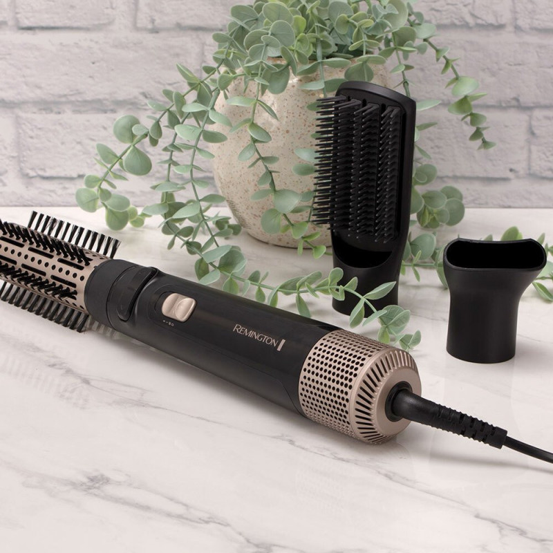 Remington hair dryer brush Blow Dry & Style Caring, 2W, 2 modes, ionization, cold blowing, ceramics, black (AS7580)
