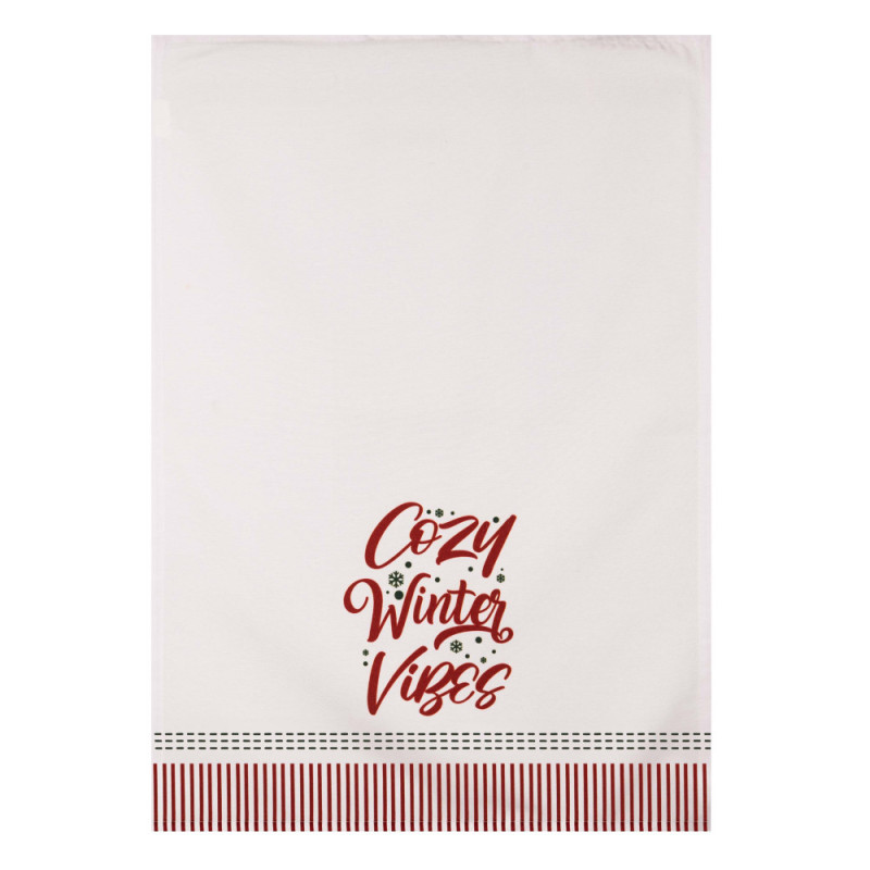 ARDESTO Kitchen towel Happy Holidays 45х65cm, 90% polyester, 10% cotton, white (ART4565HW)