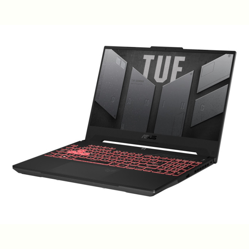 Ноутбук Asus TUF Gaming A15 FA507NUR-LP052 (90NR0JP8-M004R0); 15.6" FullHD (1920x1080) IPS LED матовый 144 Гц , AMD Ryzen 7 7435HS (3.1 - 4.5 ГГц) , RAM 16 ГБ (Max 32 ГБ) , SSD 512 ГБ , nVidia GeForce RTX4050, 6 ГБ , без ОП , BT , LAN , Wi-Fi , веб-камера , Без ОС , MIL-STD-810H , TPM , пластик , 2.2 кг , серый , подсветка клавиатуры