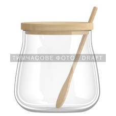 ARDESTO Банка для зберігання Midori Sugar 500мл, скло, бамбук, прозорий (AR1350BHB)
