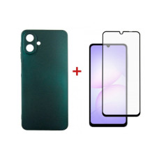 Чехол для мобильного телефона Dengos Soft Kit for Samsung Galaxy A07 case + glass Green (DG-KM-166)