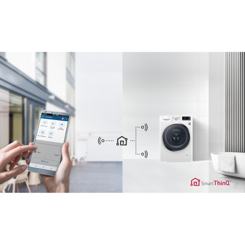 LG Стирально-сушильная машина фронтальная, 7(4)кг, 1000, В, 45см, дисплей, пар, инвертор, белый (F2J6HG0W)
