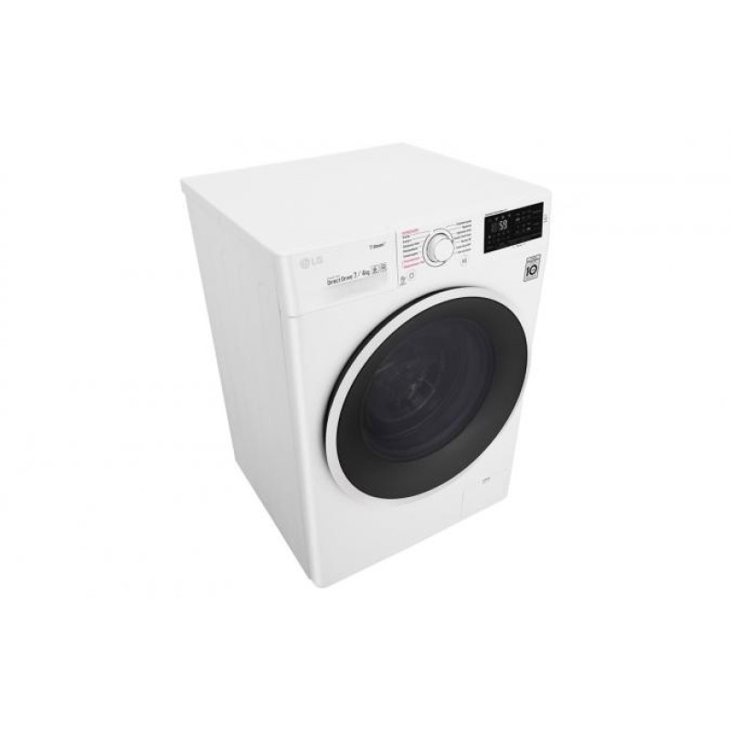 LG Стирально-сушильная машина фронтальная, 7(4)кг, 1000, В, 45см, дисплей, пар, инвертор, белый (F2J6HG0W)