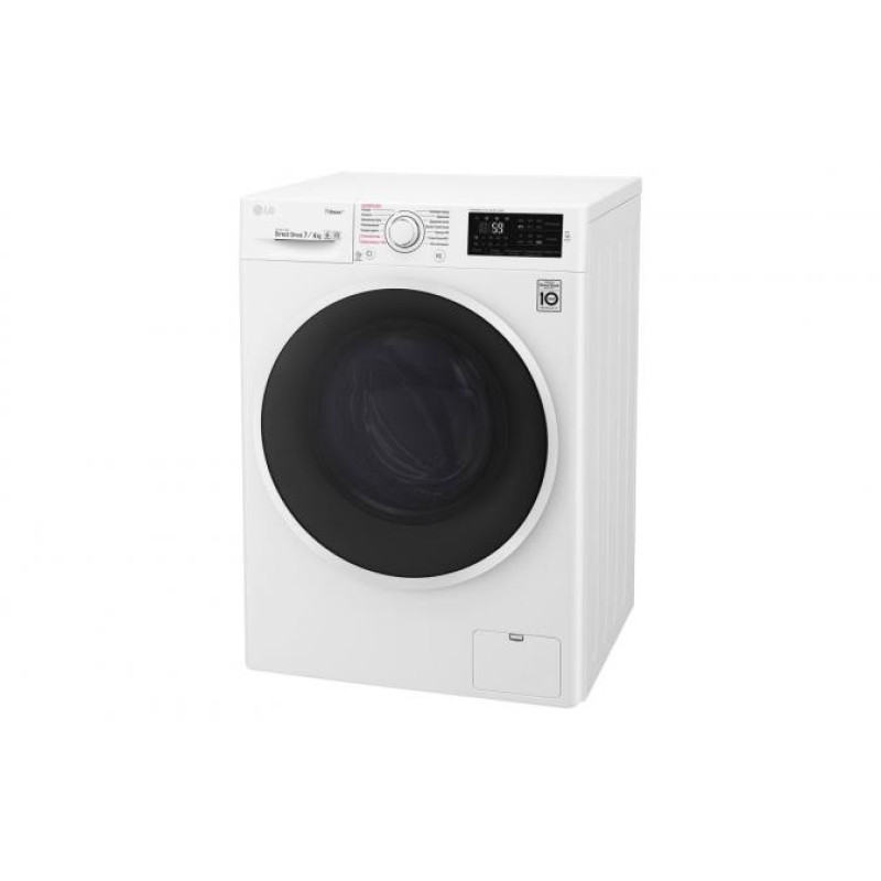 LG Стирально-сушильная машина фронтальная, 7(4)кг, 1000, В, 45см, дисплей, пар, инвертор, белый (F2J6HG0W)
