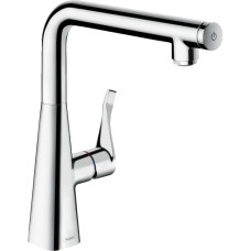 Hansgrohe sink tap Metris Select, spout lenght - 248mm, swivel, button + handle, chrome (14847000)