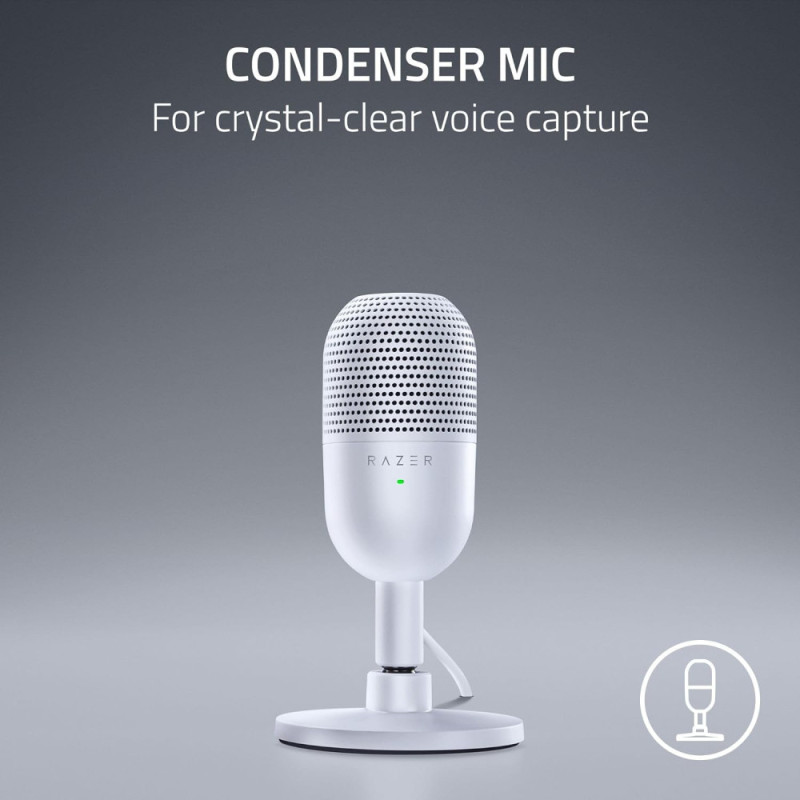 Razer gaming microphone Seiren V3 Mini, Omni, USB-A, 1.2m, white (RZ19-05050300-R3M1)
