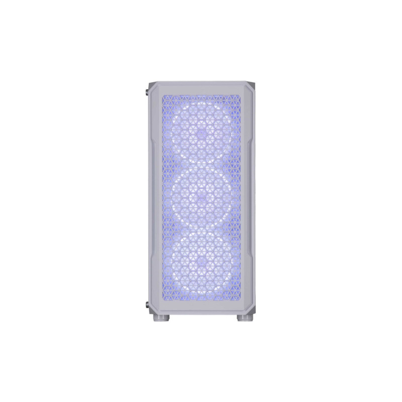 2E Gaming PC case Hexagon G338W without PSU, 2xUSB3.0, 1xUSBType-C, 3x120mm ARGB, 1x120mm, VGA 330mm, LCS ready, HUB, TG Side Panel, ATX, white (2E-G338W)