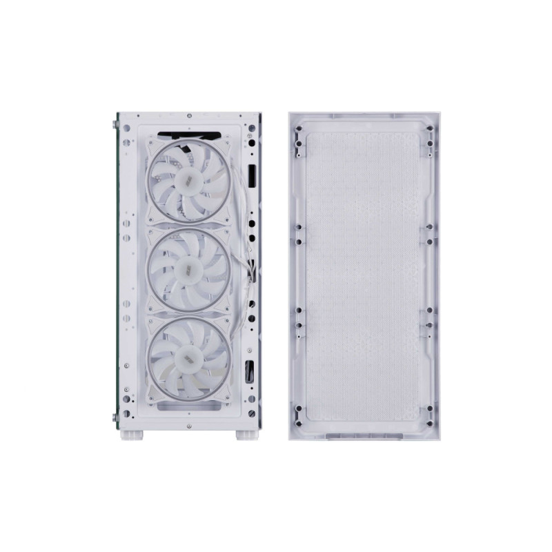 2E Gaming PC case Hexagon G338W without PSU, 2xUSB3.0, 1xUSBType-C, 3x120mm ARGB, 1x120mm, VGA 330mm, LCS ready, HUB, TG Side Panel, ATX, white (2E-G338W)