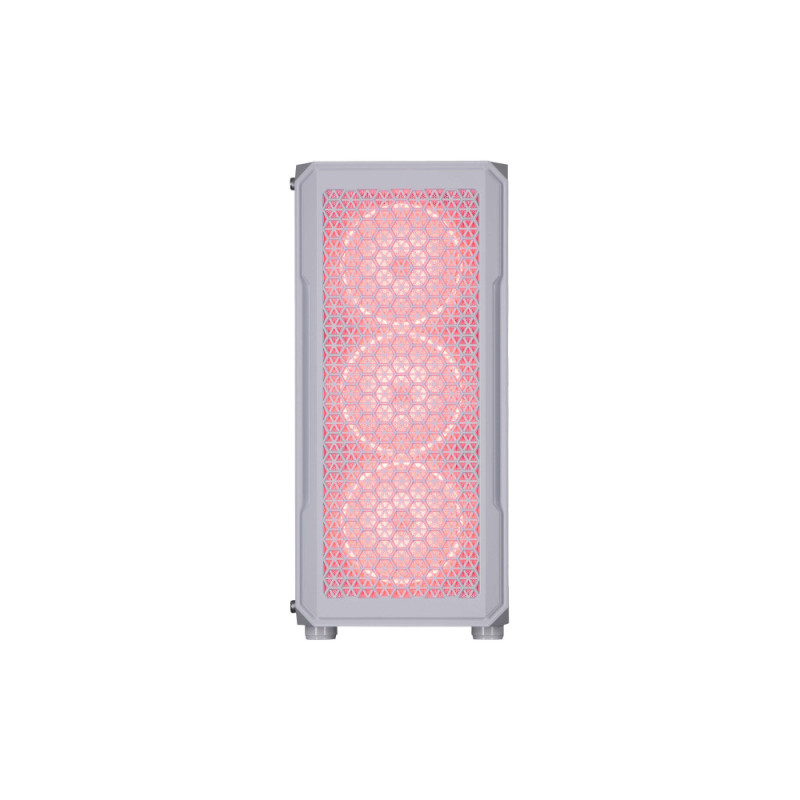 2E Gaming PC case Hexagon G338W without PSU, 2xUSB3.0, 1xUSBType-C, 3x120mm ARGB, 1x120mm, VGA 330mm, LCS ready, HUB, TG Side Panel, ATX, white (2E-G338W)