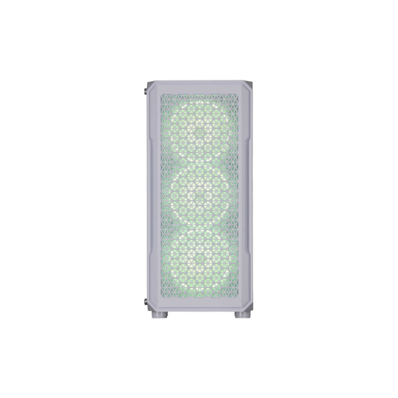 2E Gaming PC case Hexagon G338W without PSU, 2xUSB3.0, 1xUSBType-C, 3x120mm ARGB, 1x120mm, VGA 330mm, LCS ready, HUB, TG Side Panel, ATX, white (2E-G338W)