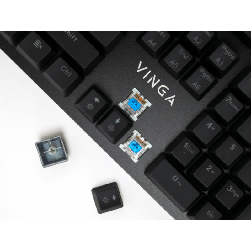 Клавиатура Vinga KBGM160 LED Outemu Blue USB Black (KBGM160 Black)