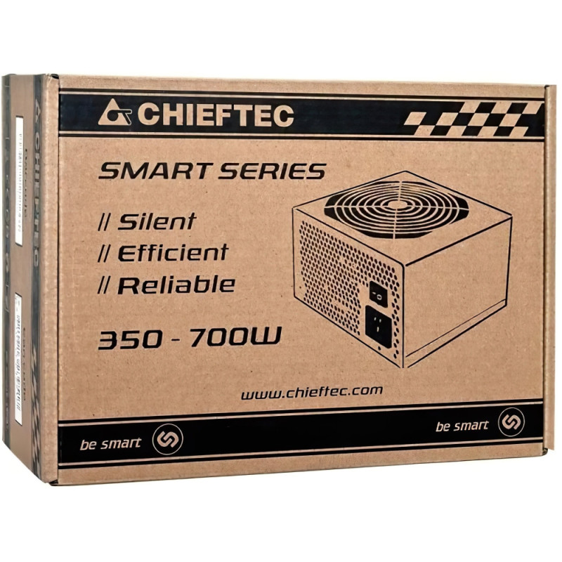 Chieftec RETAIL Smart GPS-600A8,600W,12cm fan,eff. >85%,24+8pin(4+4),2xMolex,4xSATA,2xPCIe 8pin(6+2)