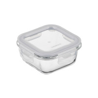ARDESTO Food storage container Gemini 0.31l, borosilicate glass, plastic, square, transparent (AR1230BSQ)