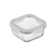 ARDESTO Food storage container Gemini 0.31l, borosilicate glass, plastic, square, transparent (AR1230BSQ)