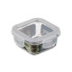 ARDESTO Food storage container Gemini 0.31l, borosilicate glass, plastic, square, transparent (AR1230BSQ)