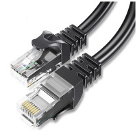Патч-корд 10м UTP cat 6 RJ45 TopSpeed Ethernet Flat Cable Black Essager (EXCWXB-JSF01)