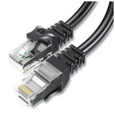 Патч-корд 10м UTP cat 6 RJ45 TopSpeed Ethernet Flat Cable Black Essager (EXCWXB-JSF01)