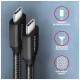 Дата кабель USB-C to USB-C 2.0m v3.2 Gen 1 PD 60W 3A black AXAGON (BUCM3-CM20AB)