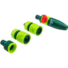 Verto Watering set 1/2 , manual straight sprinkler, 2 hose connectors, tap connector (15G711)
