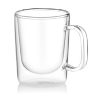 ARDESTO Double wall mug set with handle, 270ml, 2pcs, borosilicate glass, transparent (AR2627BH)