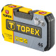 Topex Набір інструменту, Набір торцевих головок, 46 од., 1/4", кейс (38D640)
